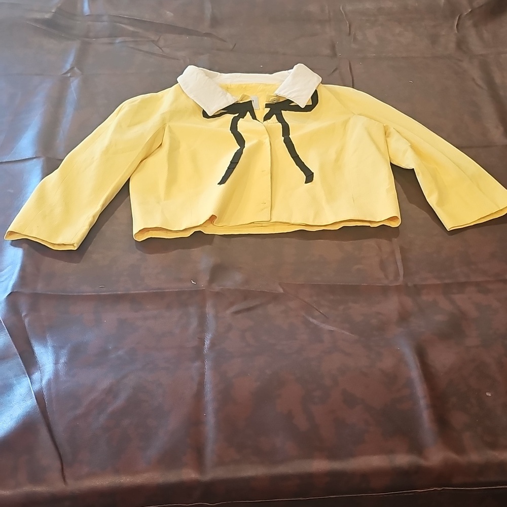 N Yellow And Black Moschino Jacket Vintage Sz 10 - Picture 2 of 9